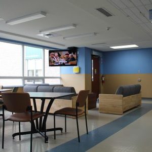 Large Screen TV in the Common Rooms